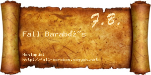 Fall Barabás névjegykártya